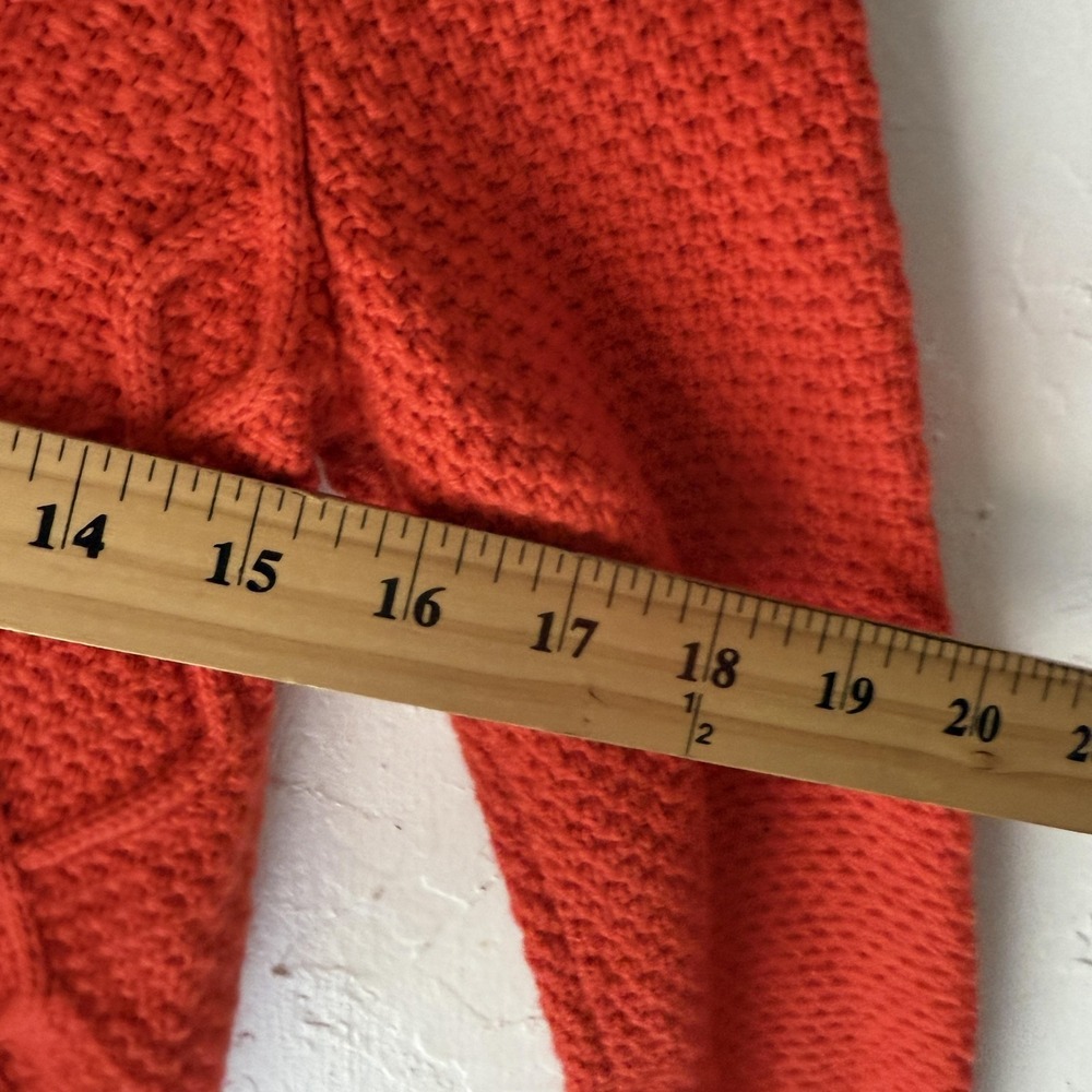 Banana Republic Sweater Womens XS Red Cable Knit Pullover V Neck Cotton Preppy - Picture 7 of 9